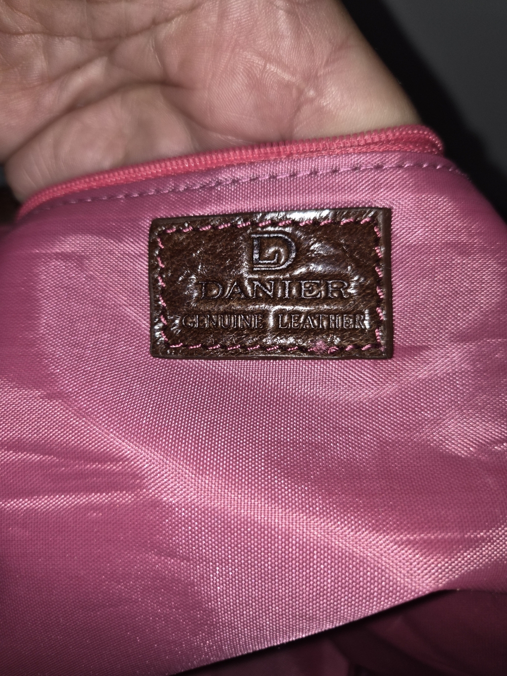 Stylish Pink and Brown Leather Tote Bag - Picture 8 of 8